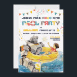 Chilling Friends Pool Party Verjaardagsuitnodiging Kaart<br><div class="desc">Ontdek onze Chilling Friends Pool Birthday Party uitnodiging, beschikbaar voor directe download in een afdrukbaar formaat. Deze uitnodiging is perfect voor iedereen die op zoek is naar een uniek en spannend verjaardagsfeestthema. De uitnodiging combineert het plezier van krijgerrobots met de opwinding van een poolparty. Het ontwerp is voorzien van een...</div>