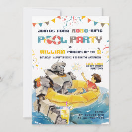 Chilling Friends Pool Party Verjaardagsuitnodiging Kaart