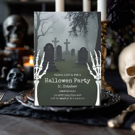 Chilling Graveyard Halloween Party Feestdagenkaart