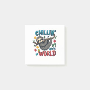 Chilling in My World Luiaard Autisme Bewustzijn Post-it® Notes
