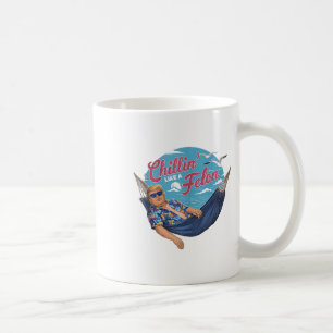 Chilling Like A Felon Funny Trump Summer Beach Ver Koffiemok