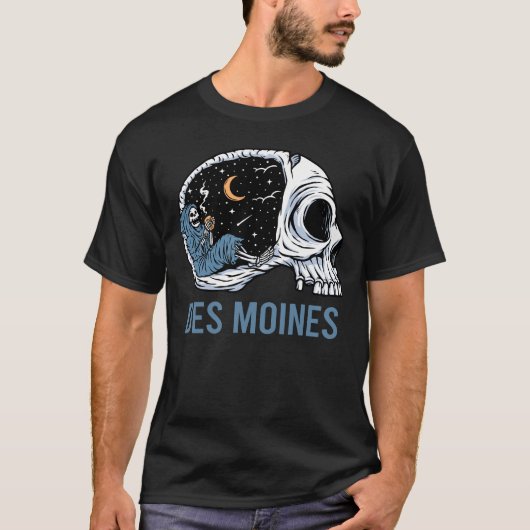 Chilling Skeleton - Des Moines T-shirt (Voorkant)