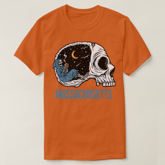 Chilling Skeleton Massachusetts T-shirt (Design voorkant)