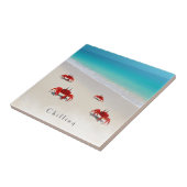 Chilling -  strand Onderzetter Tegeltje (Zijkant)