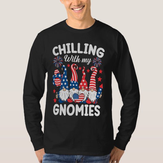 Chilling With My Gnomies 4th of July  Gnome Us Fla T-shirt (Voorkant)