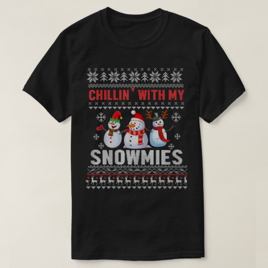 Chillin's met mijn Snowmies lelegant kerstman S T-shirt (Design voorkant)