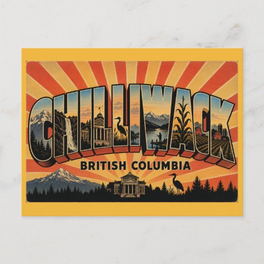 Chilliwack BC Valley Gateway Briefkaart (Voorkant)