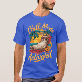 Chillmode geactiveerde poes met een bril op het st t-shirt