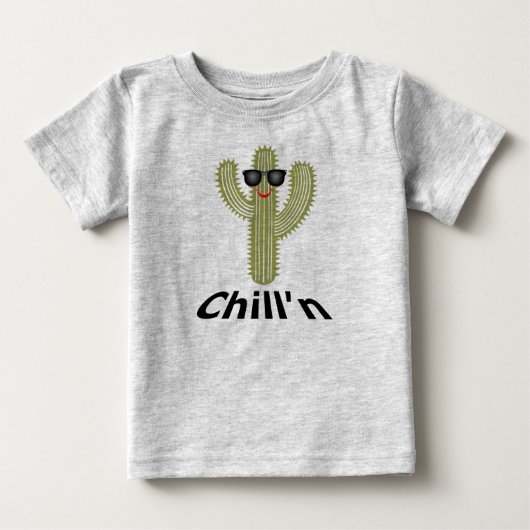 Chill'n Cactus Design - Baby Fine Jersey T-shirt (Voorkant)