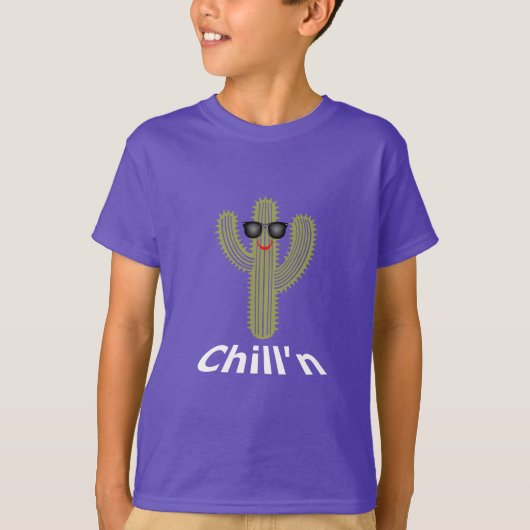Chilln Cactus Design - Kinderen Basic T-Shirt (Voorkant)