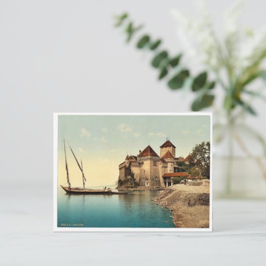 Chillon Castle, het meer van Genève, Zwitserland Briefkaart (Staand voorkant)