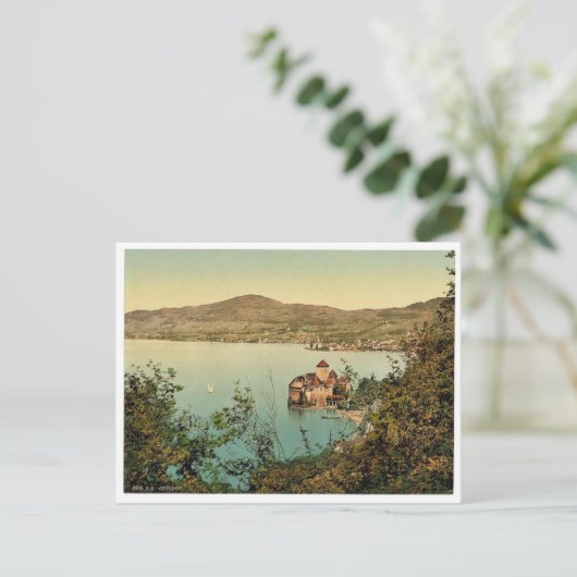 Chillon Castle, Montreux, het meer van Genève, Zwi Briefkaart (Staand voorkant)