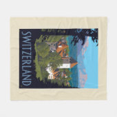Chillon Castle | Zwitserland Fleece Deken (Voorkant (Horizontaal))