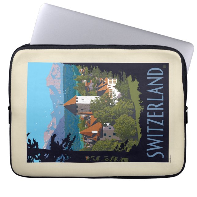 Chillon Castle | Zwitserland Laptop Sleeve (Voorkant)