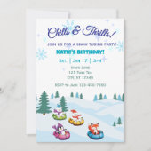 Chills & Thrills, snow tubing animals birthday Kaart (Voorkant)