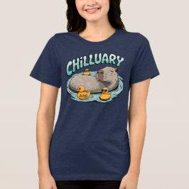 Chilluary Capybara & Ducks – Relaxing Geen Drama Tri-Blend Shirt