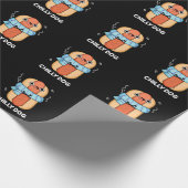 Chilly Dog Funny Chili Hot Dog Pun Dark BG Cadeaupapier (Hoek)