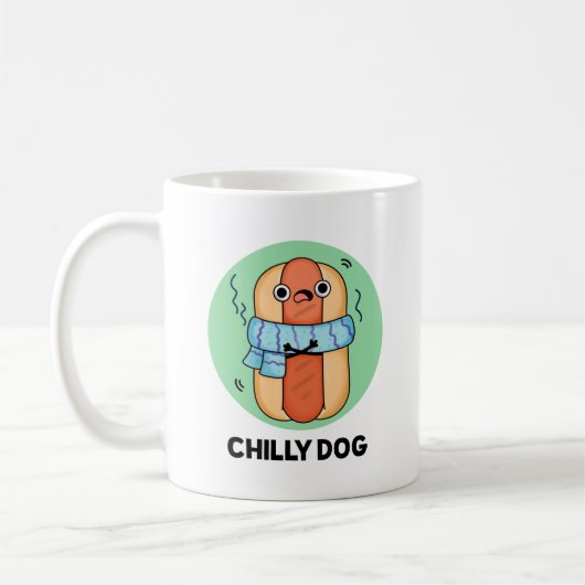 Chilly Dog Funny Chili Hot Dog Pun Koffiemok (Links)