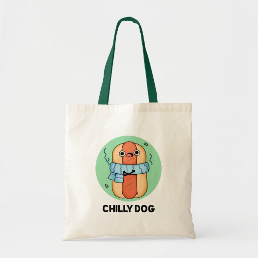 Chilly Dog Funny Chili Hot Dog Pun Tote Bag (Voorkant)
