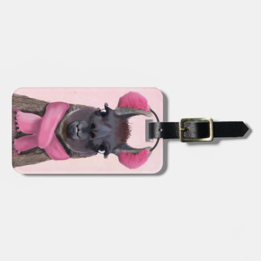 Chilly Llama Pink Bagagelabel (Voorkant horizontaal)