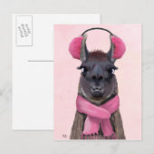 Chilly Llama Pink Briefkaart (Voorkant / Achterkant)