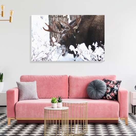 Chilly Moose Canvas Afdruk (Insitu (Woonkamer))