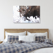 Chilly Moose Canvas Afdruk (Insitu (Slaapkamer))