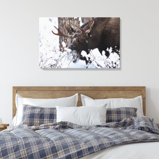 Chilly Moose Canvas Afdruk (Insitu (Slaapkamer))