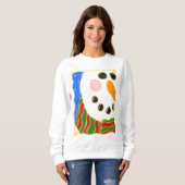 Chilly Snowman Abstracte kerstkunst Draag Trui (Voorkant volledig)