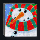 Chilly Snowman Abstracte kunst Houten Kist Print<br><div class="desc">Mijn kleurrijke abstracte schilderij van een kille sneeuwpop maakt dit houten kistje tot een uniek werk van vakantiekunst!</div>