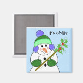 Chilly Snowman Magneet (Voorkant / Achterkant)