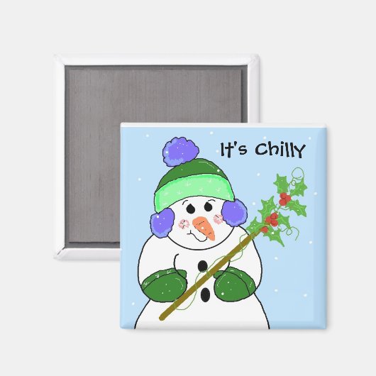 Chilly Snowman Magneet (Voorkant / Achterkant)