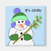 Chilly Snowman Magneet (Voorkant)