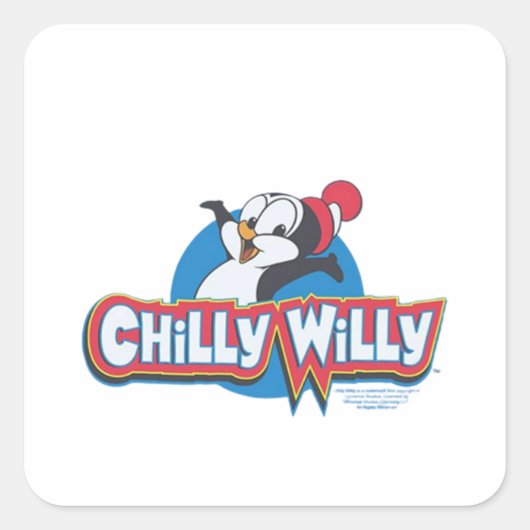 Chilly Willy - Logo Vierkante Sticker (Voorkant)