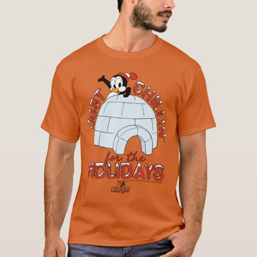 Chilly Willy Uniseks Blauwe Korte Mouwen Maat Klei T-shirt (Voorkant)