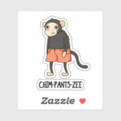Chim-Pants-Zee Funny Chimpanzee Monkey Pun Sticker (Vel)