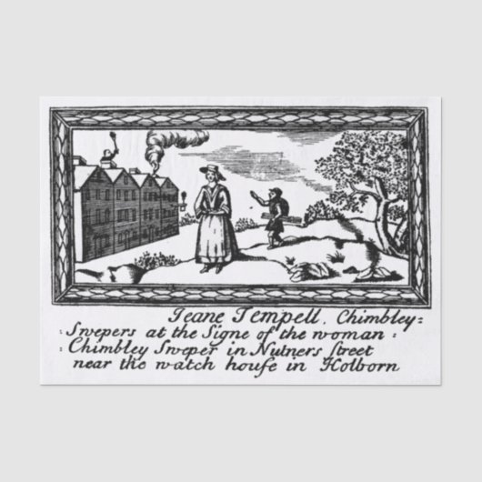 Chimeny Sweeper Bussiness Handelskaart Tissuepapier (Voorkant)