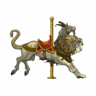 Chimera Carousel Cutout Pin/Ornament/Magnet Staand Fotobeeldje