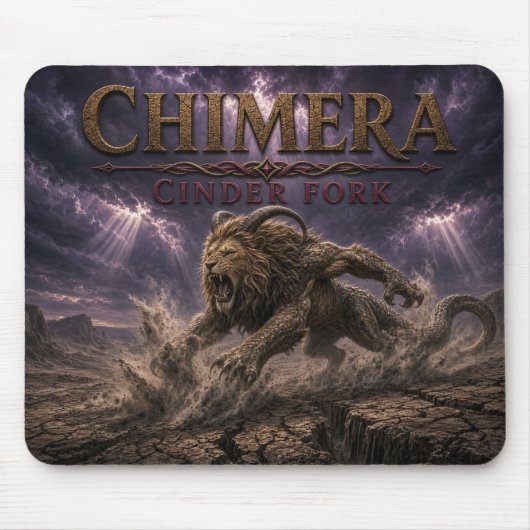 Chimera Cinder Fork Dark Realism Muismat (Voorkant)