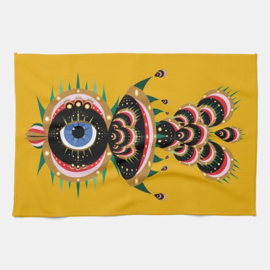 Chimera - Fish Bird Kitchen Towel Theedoek (Horizontaal)