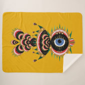 Chimera - Fish Bird Sherpa Blanket Sherpa Deken (Voorkant (horizontaal))