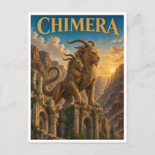 Chimera, gotische fantasie monster briefkaart