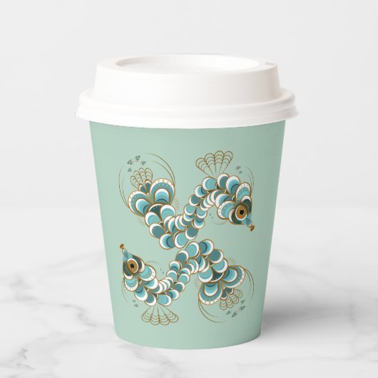 Chimera - Peacock Seahorse 8oz. Papieren Bekers (Voorkant)