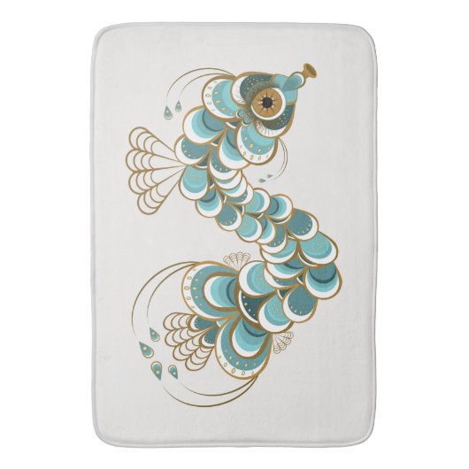 Chimera - Peacock Seahorse Bath Mat (Voorkant Verticaal)