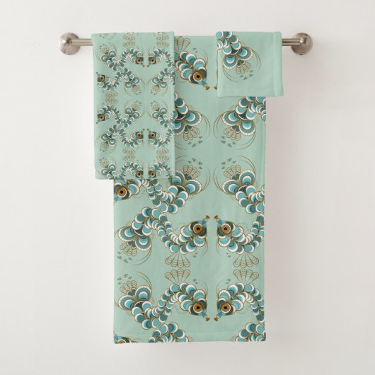 Chimera - Peacock Seahorse Bath Towel Set Bad Handdoek (Insitu)