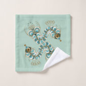 Chimera - Peacock Seahorse Bath Towel Set Bad Handdoek (Wasdoekje)