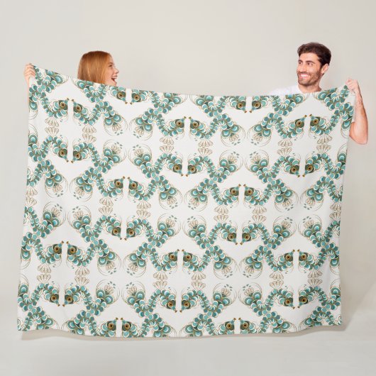 Chimera - Peacock Seahorse Fleece Blanket Deken (In situ)