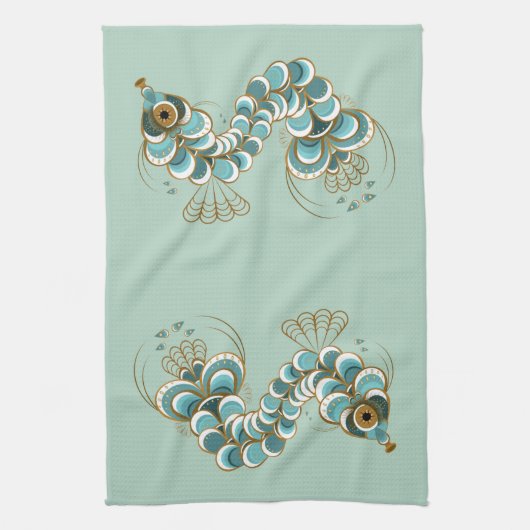 Chimera - Peacock Seahorse Kitchen Towel Theedoek (Verticaal)