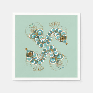 Chimera - Peacock Seahorse Paper Napkins Servet