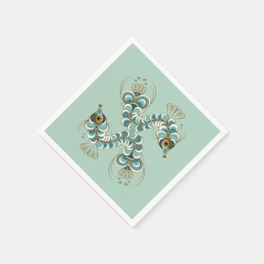 Chimera - Peacock Seahorse Paper Napkins Servet (Hoek)